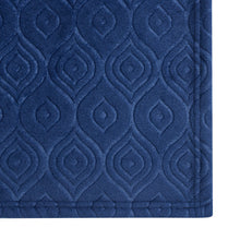 Kate Aurora Ultra Soft & Plush Modern Ogee Fleece Throw Blanket Covers - 50 in. W x 60 in. L - Navy