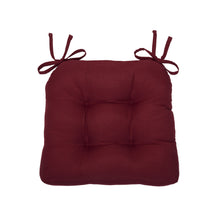 Kate Aurora Country Living Plush Solid Colored Country Farmhouse Reversible Chair Cushions/Pads With Tear Proof Ties - Burgun