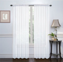 GoodGram 2 Pack: Luxurious Voile Sheer Curtain Panels by Kate Aurora - 52 in. W x 84 in. L, White