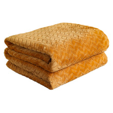Kate Aurora Herringbone Shag Ultra Soft & Plush Accent Throw Blanket - 50 in. W x 60 in. L - Gold/Rust