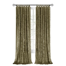 Kate Aurora Park Avenue 2 Piece Criss-Cross Tab Top Velvet Window Curtain Panels - 84 in. Long - Moss