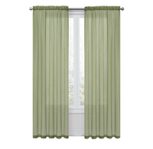 Kate Aurora Basic 2 Pack Sheer Voile Home Window Curtains - 52 in. W x 84 in. L, Sage Green