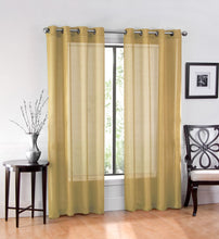 Kate Aurora 2 Piece Extra Long Grommet Top Sheer Voile Window Curtain Pair - 90 in. Long