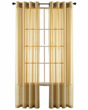 Kate Aurora Basic Home Custom Sheer Voile Grommet Top Window Curtains - 38 in. W x 84 in. L, Gold