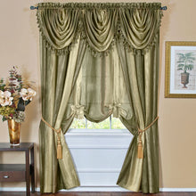 GoodGram Ombre Crushed Satin Sheer Single Window Curtains & Valances - 46 in. W x 42 in. L Single Valance, Sage