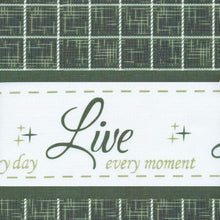 Kate Aurora Country Farmhouse Gingham Plaid Check Live~Laugh~Love 3 Pc Kitchen Curtain Set - 56 in. W x 24 in. L, Green