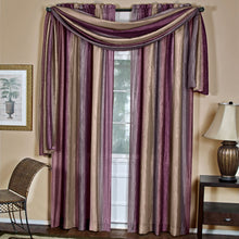 GoodGram Ombre Crushed Satin Sheer Single Window Curtains & Valances - 50 in. W x 84 in. L, Aubergine