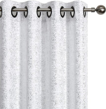 Kate Aurora 2 Piece Metallic Sparkle Thermal Grommet Blackout Curtain Panels - 52 in. W x 84 in. L, White