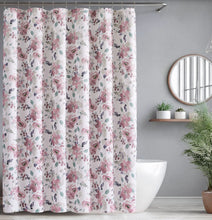 Kate Aurora Shabby Chic Watercolor Floral Garden Fabric Shower Curtain - Rose