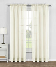 Kate Aurora Elegant Sheer Voile Rod Pocket Curtain Panel Pair - 52 in. W x 84 in. L, Beige