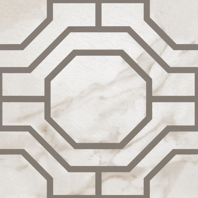 Kate Aurora Retro 12x12 Self Adhesive Vinyl Floor Tile - Octagon - 20 Tiles/20 sq. ft.