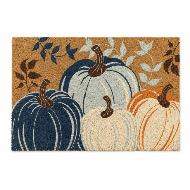 Kate Aurora Fall Harvest Bold Pumpkins Bristled Outdoor Welcome Mat - 18"x30"