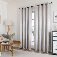 Kate Aurora 1 Piece Priscilla Light Filtering Grommet Top Embossed Leaves Jacquard Window Curtain Panel - Silver