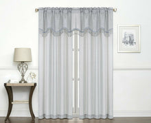 Kate Aurora 1 Piece Moroccan Sparkle Rod Pocket Semi Sheer Voile  Window Curtain Panel - Silver