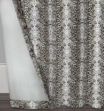 Kate Aurora Safari Living 2 Piece Python Room Darkening Grommet Top Curtain Panels - Black - 84 in. Long