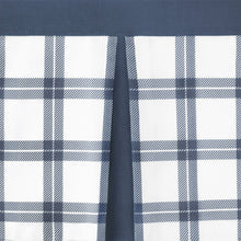 Kate Aurora Windowpane Plaid Country Farmhouse Kitchen Curtain Tier & Valance - 24 in. Long - Blue