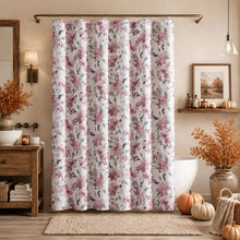 Kate Aurora Shabby Chic Watercolor Floral Garden Fabric Shower Curtain - Rose