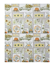 Kate Aurora Autumn Thanksgiving Patchwork Trucks & Pumpkin Patch Accent Plush Throw Blanket - 50 In. X 70 In.