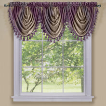GoodGram Royal Ombre Crushed Semi Sheer Complete 6 Piece Window Curtain & Valance Set - 50 in. W x 84 in. L, Aubergine