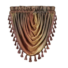 GoodGram Ombre Crushed Satin Sheer Single Window Curtains & Valances - 46 in. W x 42 in. L Single Valance, Autumn