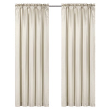 Kate Aurora 7 Piece Hampton Elegance Sheer Curtain Panels & Beaded Valances Set - Beige Beige