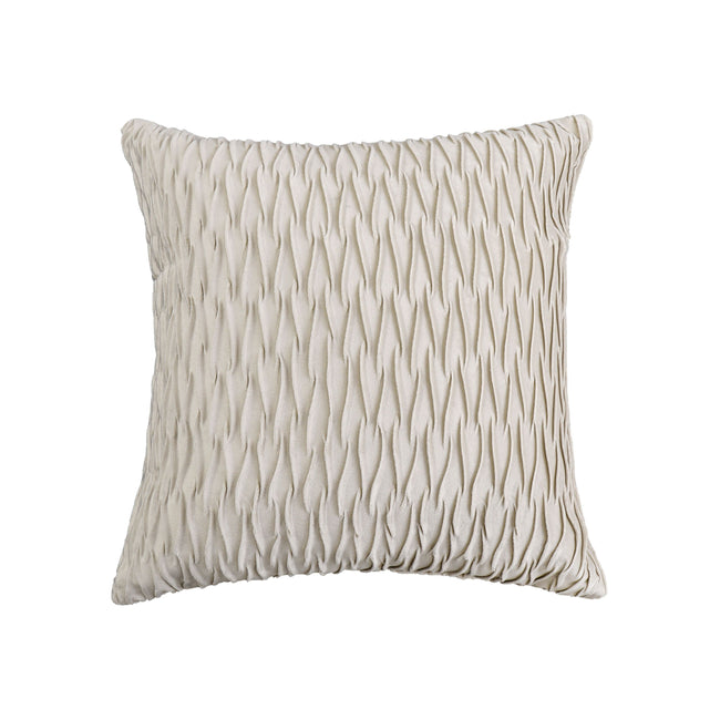 Kate Aurora Overfilled Crushed Velvet 1 Piece Zippered Christmas Accent Throw Pillow - 18" x 18" - Beige