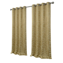 Kate Aurora 2 Pack Arbor Room Darkening Floral Grommet Top Window Curtain Panels - 52 in. W x 84 in. L, Taupe/Gold