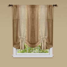 GoodGram Royal Ombre Crushed Semi Sheer Complete 6 Piece Window Curtain & Valance Set - 50 in. W x 84 in. L, Sandstone