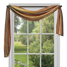 GoodGram Royal Ombre Crushed Semi Sheer Complete 3 Piece Window Curtains & Scarf Set - 42 in. W x 84 in. L, Autumn