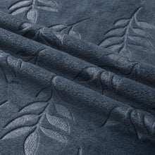 Kate Aurora Ultra Soft & Plush Hypoallergenic Pascal Leaf Accent Fleece Throw Blanket - 50" x 60" - Navy