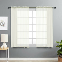 Kate Aurora Living 2 Pack Basic Home Rod Pocket Sheer Voile Window Curtains - 52in. W x 45in. L, Ivory