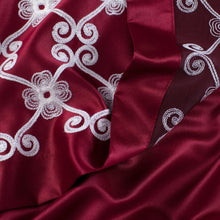 Kate Aurora Christmas Essentials 5 Piece Window in a Bag Burgundy Red Curtain & Valance Set