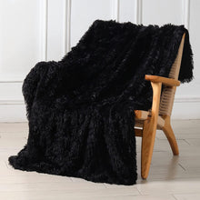 Kate Aurora Regal Luxe Oversized Ultra Soft & Fuzzy Lined Accent Throw Blanket - 50 in. W x 70 in. L - Black