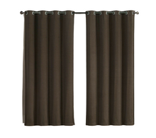 GoodGram 2 Pack: Hotel Thermal Grommet 100% Blackout Curtains - 52 in. W x 63 in. L, Brown