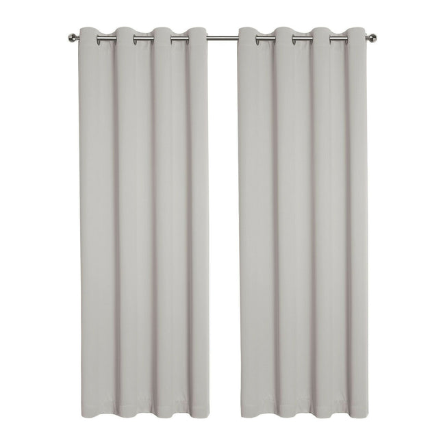 Kate Aurora Hotel Living 2 Pack 100% Blackout Grommet Top Ivory Beige Curtain Panels - 50 in. W x 45 in. L, Ivory Beige