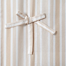 Kate Aurora Country Farmhouse Cotton Striped Tie Up Window Curtain - 63 in. Long - Taupe