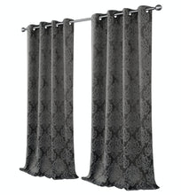 Kate Aurora Living 2 Pack Delaney Room Darkening Damask Print Grommet Curtain - 52 in. W x 84 in. L, Gray