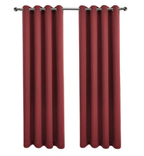 Kate Aurora Burgundy Red 2 Piece Grommet Top Blackout Curtain Panels For Extra Long Windows