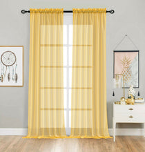 Kate Aurora Living 2 Pack Basic Home Rod Pocket Sheer Voile Window Curtains - 52in. W x 84in. L, Gold