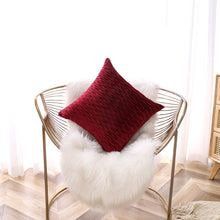 Kate Aurora Overfilled Crushed Velvet 1 Piece Zippered Christmas Accent Throw Pillow - 18" x 18" - Burgundy