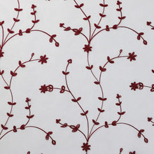 Kate Aurora Gloria Embroidered 6 Piece Rod Pocket Coordinating Sheer Window Curtain Panels - Burgundy