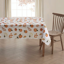 Kate Aurora Autumn Leaves Fall Harvest Pumpkins & Leaves Thanksgiving Fabric Tablecloth