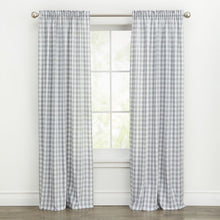 GoodGram Buffalo Check Gingham Custom Window Curtain Treatments - Single Curtain Panel 42 in. W x 63 in. L, Gray