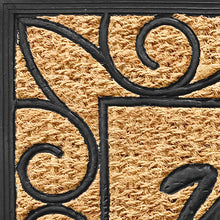 Kate Aurora Birmingham Welcome Scroll Coir Bristled Outdoor All Season Welcome Mat With Rubber Trim - 18"x30"