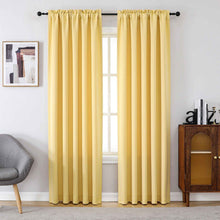 Kate Aurora Basic Drape Light Filtering Woven Jacquard Thermal Single Rod Pocket Window Curtain Panel - Gold