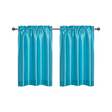 Kate Aurora Parisian Living Complete 3 Piece Lightweight Sheer Cafe Kitchen Curtain Tier & Valance Set - Turquoise