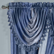 GoodGram Ombre Crushed Satin Sheer Single Window Curtains & Valances - 46 in. W x 42 in. L Single Valance, Blue