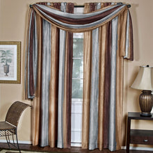 GoodGram Ombre Crushed Satin Sheer Single Window Curtains & Valances - 50 in. W x 144 in. L Single Scarf, Chocolate