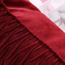 Kate Aurora Overfilled Crushed Velvet 1 Piece Zippered Christmas Accent Throw Pillow - 18" x 18" - Burgundy