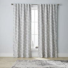 Kate Aurora 1 Piece Floral Leaf Light Reducing & Thermal Linen Blend Window Curtain Panel - 84 in. Long - Taupe/Beige